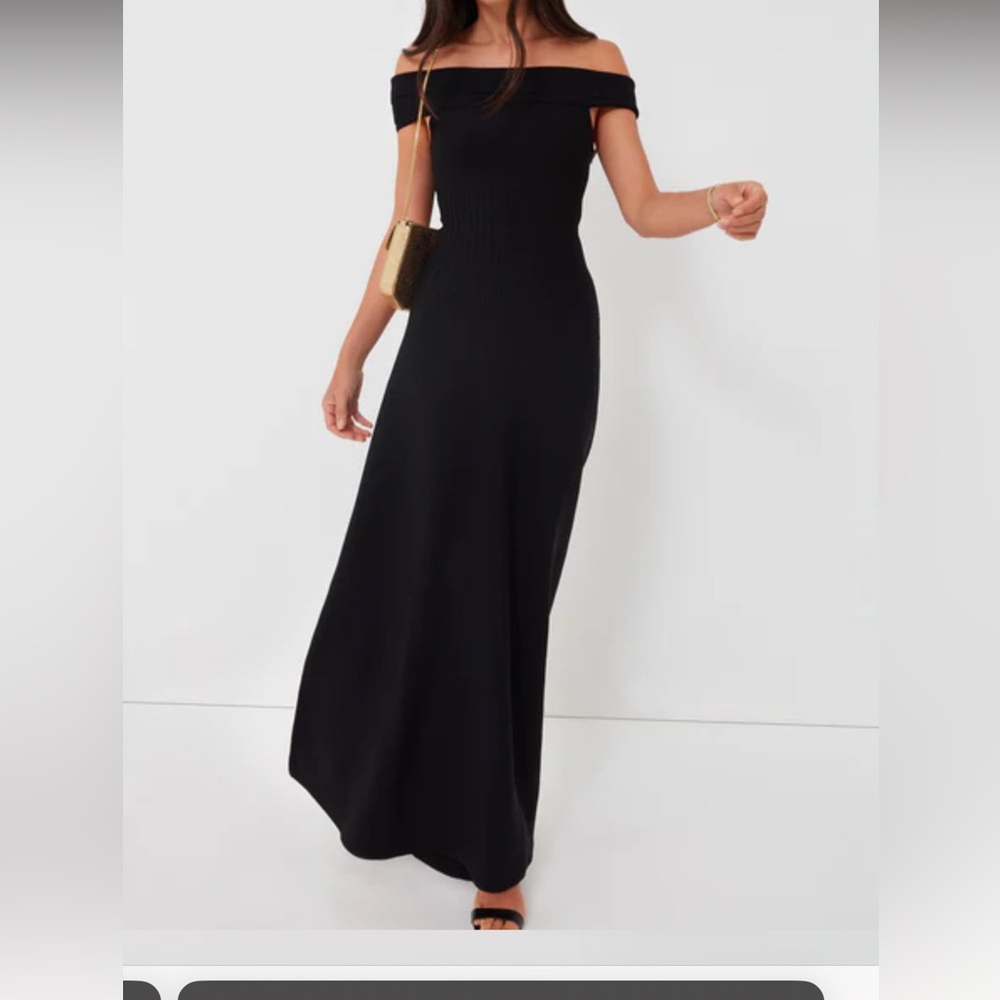 Staud maxi black artistry dress